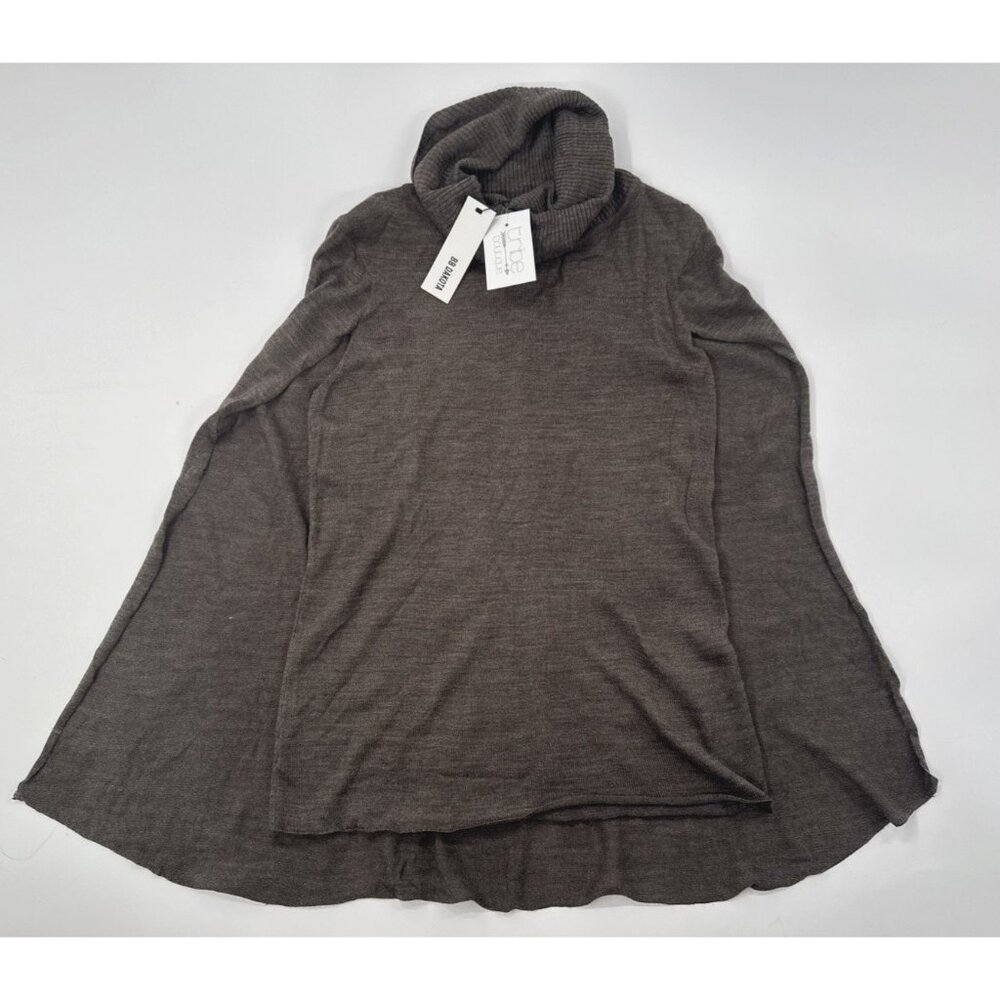 BB Dakota Womens Sweater Capelet Turtleneck Small Brown Boho Lightweight NEW